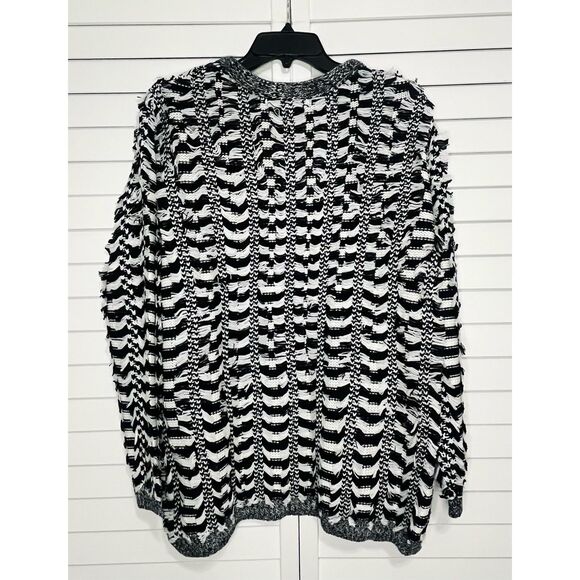 NWT Endless Rose Woven Cardigan Black White Size S/M - Picture 5 of 5